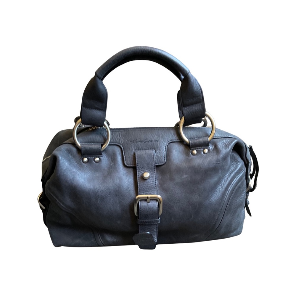 Kenneth Cole Black Leather Buckle Purse